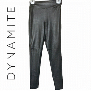 DYNAMITE Black Faux Leather Stretch Pants/Leggings Size XS